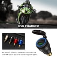 thumbnail image 3 of Adaptador de cargador USB de enchufe DIN a carga rápida 3.0 + PD con luz LED para motocicleta, 3 of 3