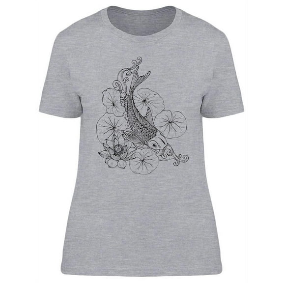 A Koi Fish Surrounded By Plants T-Shirt Women -Image by Shutterstock, Female Medium