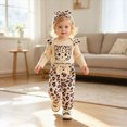 thumbnail image 5 of TOWED22 Baby Girl Fall Clothes Set Print Long Sleeve Romper Pants Set Cute Infant Newborn Outfit,6-12 M, 5 of 9