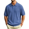 thumbnail image 2 of COSFO Men's Polo Shirts Golf Short Sleeve Blue Casual Shirt Collared Pullover Classic Fit Textured Performance Tee Shirts Mens, 2 of 6