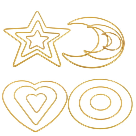 unbranded 12pcs Dreamcatcher Diy Dream Catcher Rings Iron Ring Moon Star Heart Hoops Diy Accessories