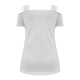 thumbnail image 5 of Mujeres Casual Adelgazante Draw Back Impreso Manga corta Cuello en V Encaje Hombro frío Tops OAVQHLG3B Store lin121212, 5 of 5