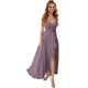 thumbnail image 3 of Vestidos de dama de honor con cuello en V y cintura fruncida de satén plisado vestido de fiesta formal YMS277, 3 of 5