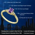thumbnail image 2 of Gem Stone King 14K Yellow Gold Purple Amethyst and Diamond Engagement Ring for Women | 0.35 Cttw | Oval 6X4MM | Gemstone Birthstone | Available in Size 5, 6, 7, 8, 9, 2 of 5