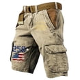 thumbnail image 2 of USA 250th Anniversary Men's Vintage Cargo Shorts Patriotic Flag Print Hiking Short with Pockets, 2 of 4