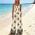 thumbnail image 7 of PBFRDSJ Boho Jumpsuit for Women Smocked Bodice Floral Cami Wide Leg Jumpsuit Summer Sleeveless Square Neck Loose Rompers with Pockets, 7 of 7