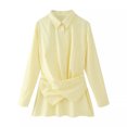 thumbnail image 1 of Blouses à Manches Longues pour Femmes Blouses à Manches Longues pour Femmes Mode Féminine Nouée à Rayures Ample Haut/chemise à Revers à Manches Longues Blouses à Manches Longues pour Femmes, 1 of 8