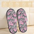 thumbnail image 2 of Slippers for Women, zebra purple cute Womens Slippers Fuzzy Winter House Shoes, Soft Anti-Skid Slippers Indoor and Outdoor, 2 of 7
