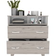 thumbnail image 3 of Gray / White Dresser For Bedroom Use - Two Drawers And Shelves Furniture: Drawer With Open Shelf, 3 of 4