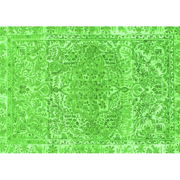 Ahgly Company Indoor Rectangle Abstract Green Modern Area Rugs, 8' x 12'