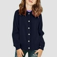 thumbnail image 2 of kamemir Girls Solid Cardigan(Dark Blue,8-9 Years), 2 of 5