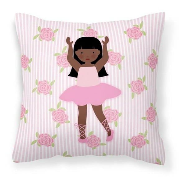 Ballerina African American Long Hair Fabric Decorative Pillow - 18 x 3 x 18 in.