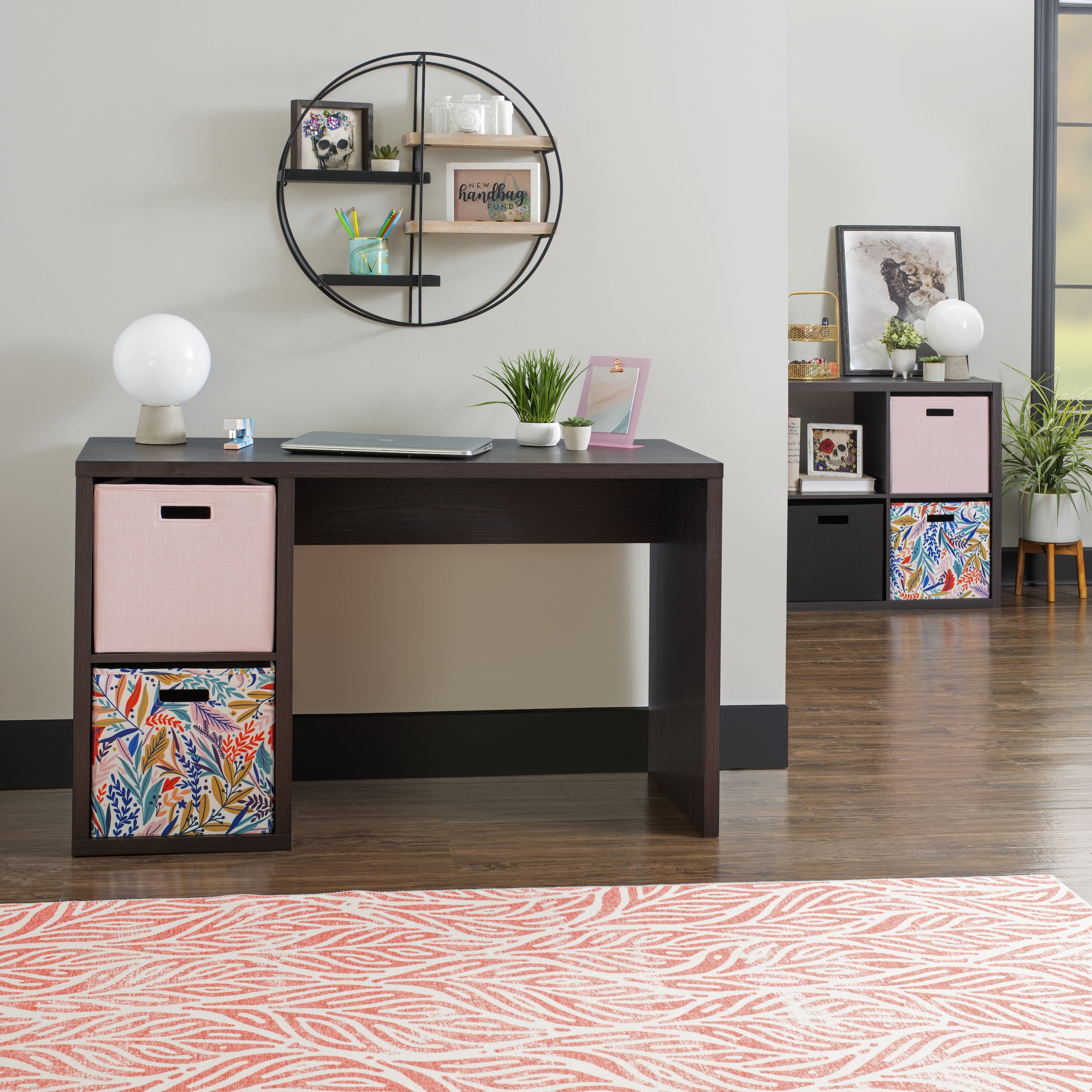 Linon Duhon Transitional Double Cubby Storage Writing Desk, Espresso