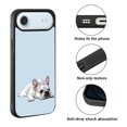 thumbnail image 2 of WIRESTER Shockproof Soft Rubber Cover Case for Apple iPhone 17 Air 6.6" 2025, French Bulldog Dog Lying Down Looking Up On Pale Aqua Background, 2 of 5