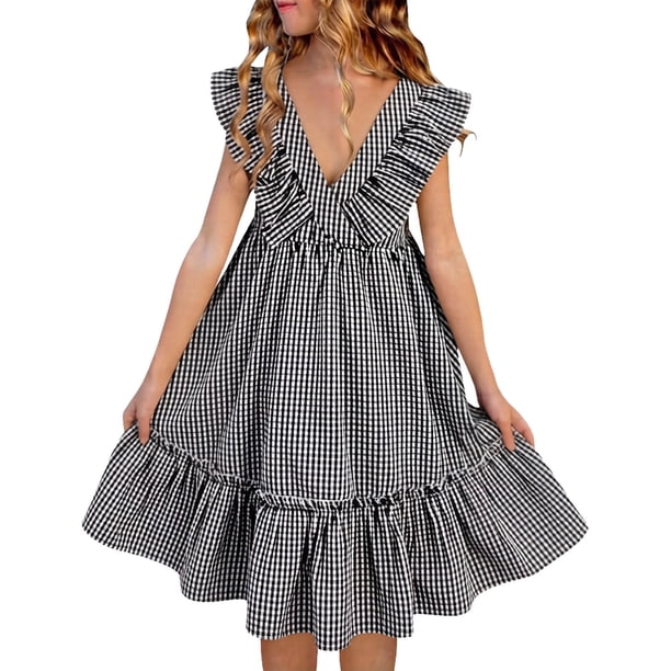 Vestido de Fiesta de Navidad de las Niñas Manga Corta Cuello en V Fina Correa de Hombro Vestido Superior para Niños Vestido de Navidad Niña para la Fiesta Diaria Casual