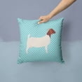 thumbnail image 2 of Boer Goat Blue Check Fabric Decorative Pillow, 2 of 4