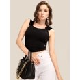 thumbnail image 3 of Prettify Women's Straight Regular Black Sleeveless Round Neck Western Top - X-Small, 3 of 5