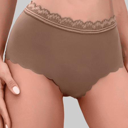 Fulorrnie Underwear for Women Tummy Control Thong Seamless High Waisted Panty Waistband Banded Waist Moisture Wicking No Show Panties  Coffee  M