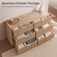 thumbnail image 2 of Hvoonc 54.5" Wide 6 Drawer Dresser for Bedroom with Faux Marble Top, Modern Curved-Corner Fluted Oak Storage Cabinet, 2 of 7