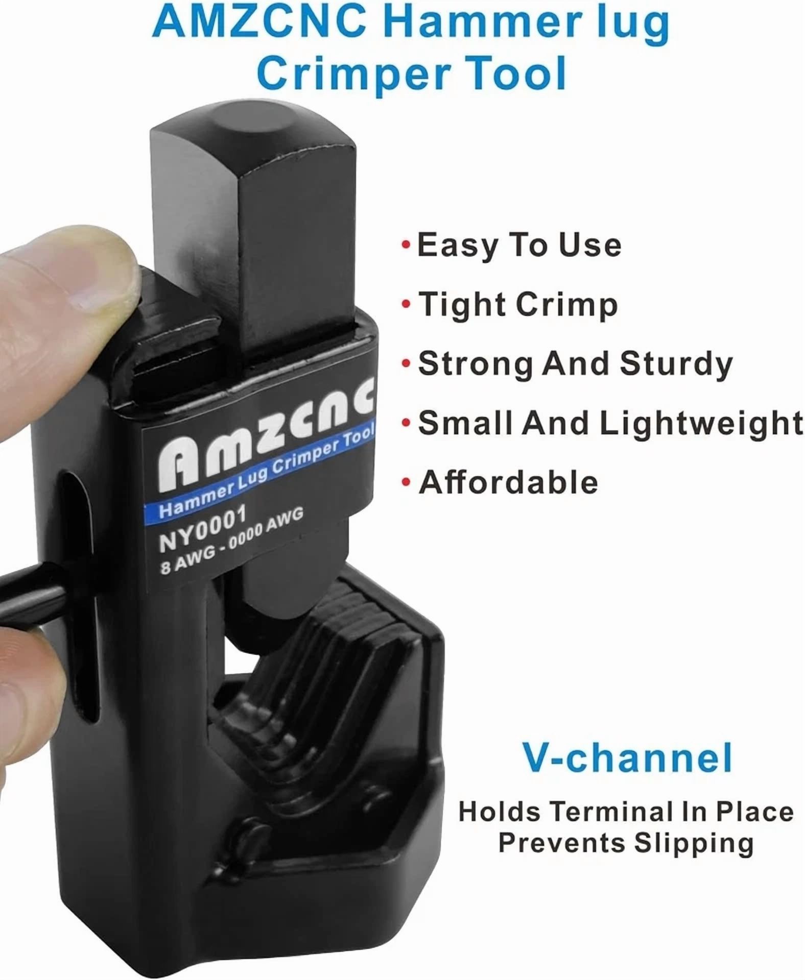 CRESTIN- Hammer Lug Crimper Tool - 0000 Awg Battery And Welding Cables( 8 Awg To 4/0 Wire