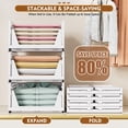 thumbnail image 4 of SNSLXH Paquete de 5 cajas organizadoras de armario apilables, cesta de almacenamiento multifuncional y plegable para baño, cocina, lavandería, armario, organizador de cajones de almacenamiento de ropa, 4 of 5