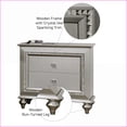 thumbnail image 7 of Champagne Bedroom Nightstand with 2 Drawers & Sparkling Trim, 7 of 7