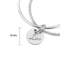 thumbnail image 2 of Devoted Love Disc Dangle Charm Connected Double Band Sterling Silver Ring-9, 2 of 5