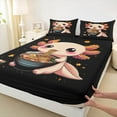 thumbnail image 4 of jejeloiu Kawaii Axolotl Bed Sheets,Ocean Sealife King Sheets,Pink Magic Animal Sheet Set,Microfiber Room Decoration,4pcs, 4 of 7