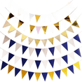 thumbnail image 3 of Bandera de onda con banderín dorado, suministros para fiestas de cumpleaños, decoración de ambiente, banderín dorado, plateado, rosa y azul, 3 of 6