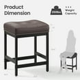thumbnail image 5 of AFO 24" Counter Height Saddle Stools Set of 3 with PU Leather Seat, Brown, 5 of 7