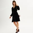 thumbnail image 4 of Women's Draper James Long Sleeve Belted Velvet Dress Color: Navy Size: LARGE, 4 of 4