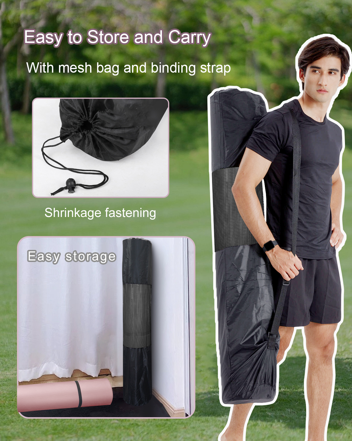 YR Extra Large 10mm Yoga Mat, Black photo 7