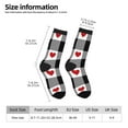 thumbnail image 2 of Vsdgher Heart Black Buffalo Plaid Gingham Crew Socks for Men & Women, Breathable Casual Athletic Ankle Socks, 2 of 6