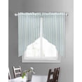 thumbnail image 3 of Geometric Stripes Swag Valances for Windows, Modern Abstract Ombre Blue Art Rod Pocket Sheer Valances for Large Windows, Swag Toppers Light Filtering for Kitchen Living Room 2 Panels 36''x45'', 3 of 6