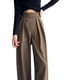 thumbnail image 3 of Pantalones anchos negros y grises de primavera y otoño para mujer, pantalones rectos de traje holgado informal con cintura alta y drapeado para invierno, 3 of 5