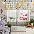 thumbnail image 5 of 2 Pack Valances for Window, Spring Forsythia Flowers Short Curtains for Kitchen Bedroom Living Room, Yellow Floral Hummingbird Gray Plaid Rod Pocket Small Window Treatment Valance Drapes 42 x 18 Inch, 5 of 8