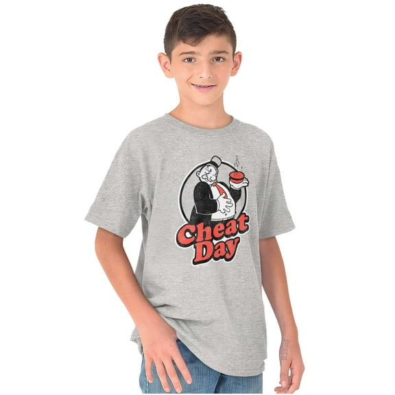Wimpy Cheat Day Popeye Sailor Man Crewneck T Shirts Boy Girl Teen Brisco Brands XS