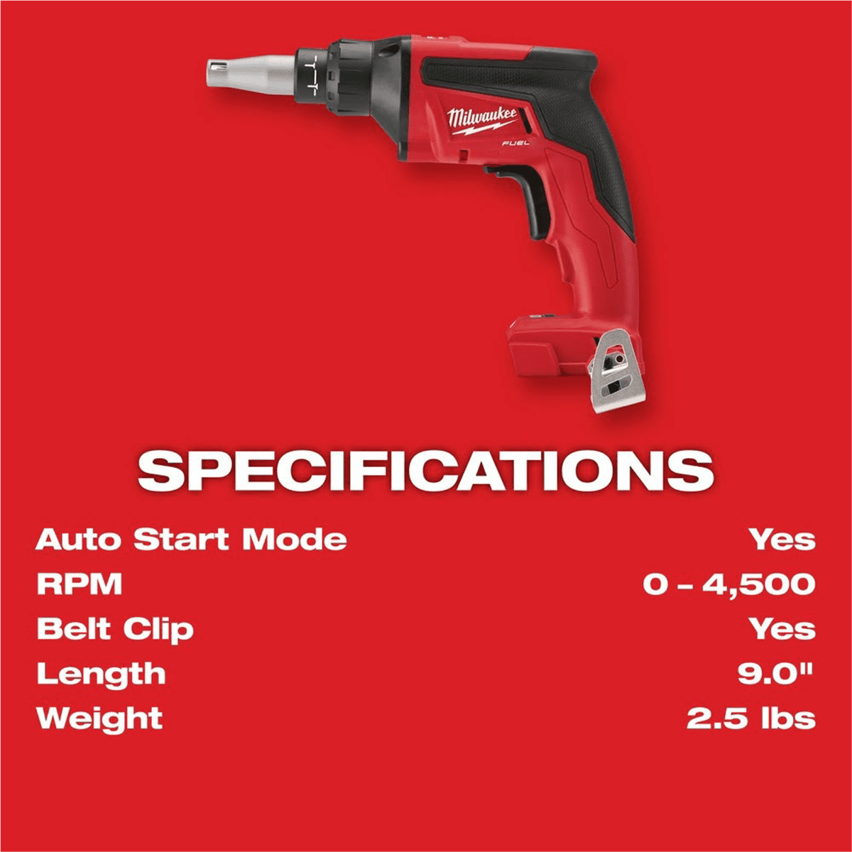 Milwaukee Tool M18 FUEL Drywall Screw Gun (Tool Only)