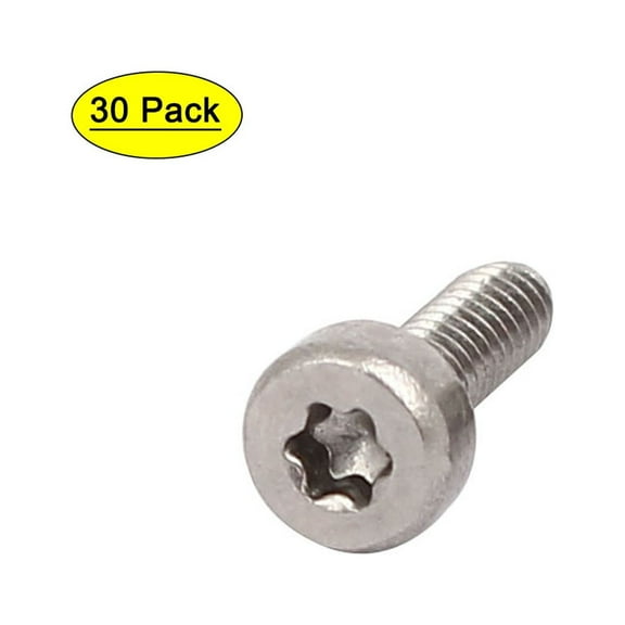 M2x6mm Thread T6 Torx Drive 304 Stainless Steel Torx Socket Head Cap Screw 30pcs