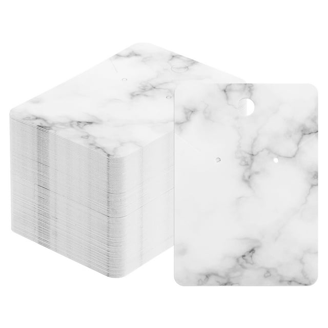 Tarjetas de exhibición de aretes Uxcell, etiquetas en blanco para aretes, tarjetas de cartón rectangulares estilo 5, negro, paquete de 200