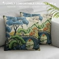thumbnail image 3 of ONETECH Pillow Cover Asian Scenic Blue and Green Throw Pillow Covers Farmhouse Tree Leaves Pillow Case Cushion Covers for Sofa Couch Living Room, 3 of 5