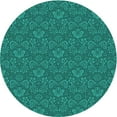 thumbnail image 1 of Ahgly Company Indoor Round Patterned Dark Turquoise Green Area Rugs, 8' Round, 1 of 6