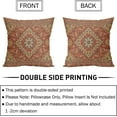 thumbnail image 4 of Aztec Terracotta Bohemian Pillow Covers 18X18 Inch Rust Orange Boho Flower Rug Print Carpet Pillow Cases Set of 2 Antique Tapestry Rustic Retro Western Throw Pillows for Outdoor Cushion Couch, 4 of 7