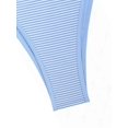 thumbnail image 5 of Set Tankini con cordones halter a rayas sin costuras, anudado en el lateral, azul XL, 5 of 5