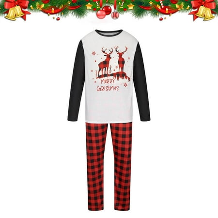 

Pkeoh Christmas Pajamas For Family Christmas Men Dad Printed Blouse Tops+Pants Family Matching Pajamas Set Christmas Pajamas For Family Red
