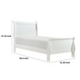 thumbnail image 5 of Vele Twin Size Bed with Panel Headboard- Sleigh Design- White Wood Finish, 5 of 6