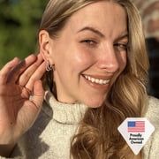 Cate & Chloe Corina 18k White Gold Plated 20mm Hoop Earrings with Swarovski Crystals Gift for Women