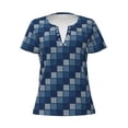 thumbnail image 3 of Naloa Pixel Grid Print T-Shirts Short Sleeve V Neck Tees for Women Fashion Tops Trendy Lightweight Soft Casual Summer Outfits Clothes, 3 of 5