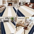 thumbnail image 5 of 5'x8' Area Rugs, Navy Beige Striped Indoor Outdoor Area Rug for Living Room Bedroom, Gradient Geometric Blue White Washable Bathroom Rugs Kitchen Floor Carpet Mats Home Decor Aesthetic, 5 of 8