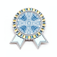 thumbnail image 1 of Talavera Azul flor patrón de ilustracion Insignia broche Medalla ganadora, 1 of 3